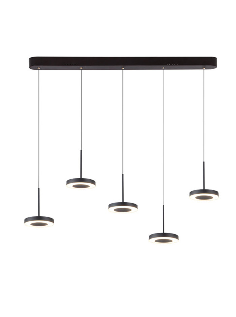 Anello di luce hanglamp 5-lichts zwart