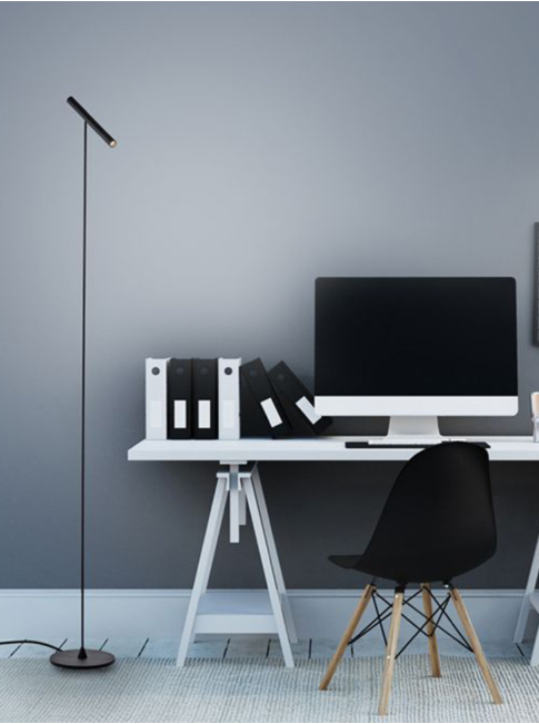 Tubo black floor lamp