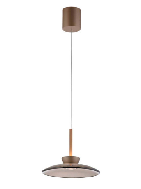 Isla  hanglamp 20W 1-lichts d:32cm brons/amber met easy lift