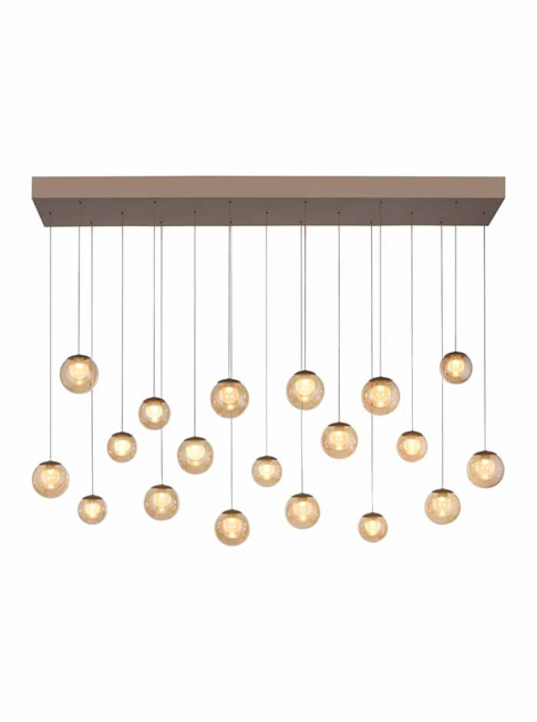 Lumia hanging lamp 19 lights bronze/amber with remote control + manual lift