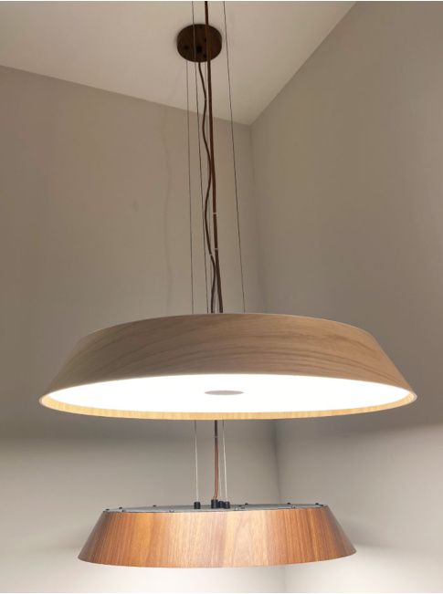 Rino M hanging lamp 40W 2700K oak wood d:51cm dimmable