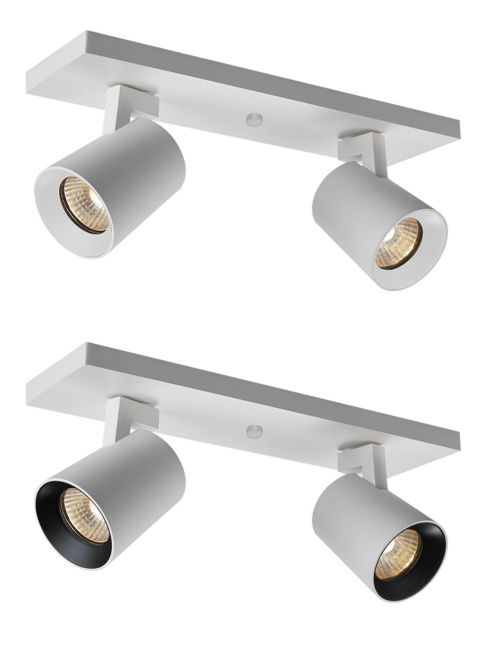 Epic 50 surface-mounted luminaire 2-light white