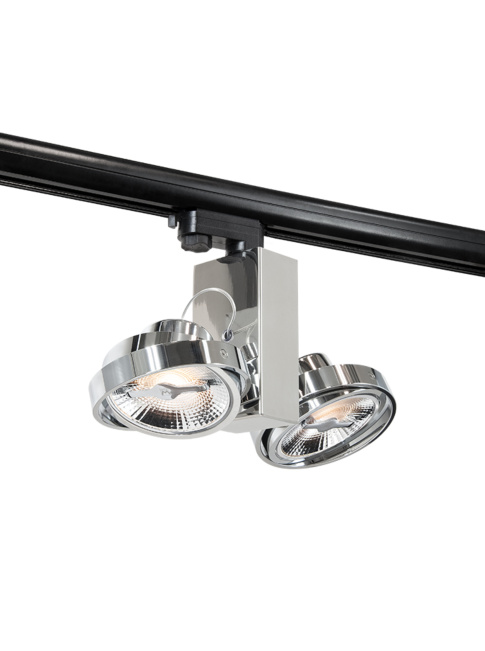Chique 111 3-phase rail spotlight 2-light chrome