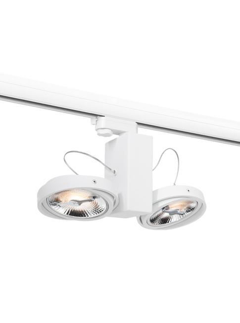 Chique 111 3-phase rail spotlight 2-light white