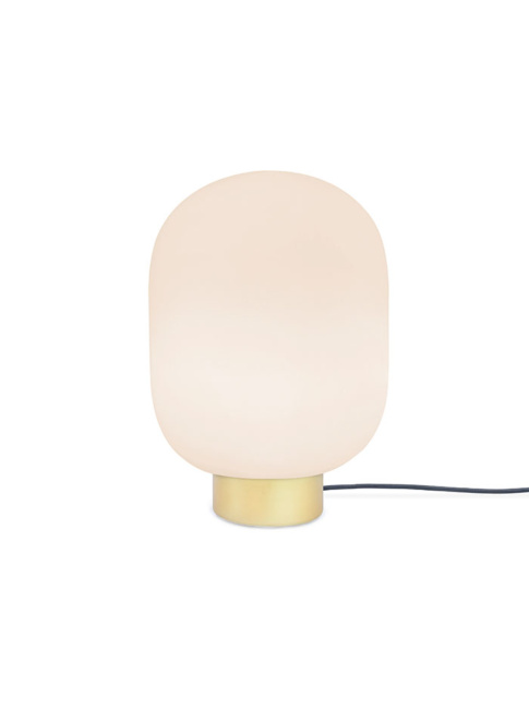 Rivington glass table lamp brass + opal glass designed by Brands-Concept