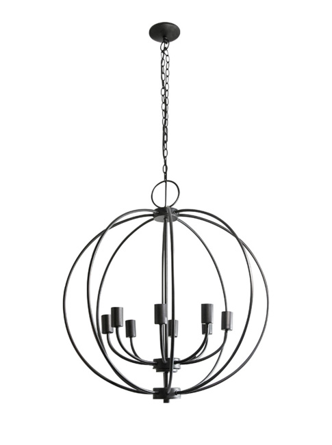 Octoball hanglamp E27 8-lichts zwart