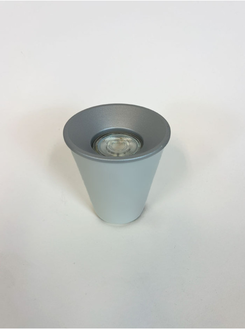 Cone 50 Small opb.armatuur wit met zilver ring ontworpen door Osiris Hertman