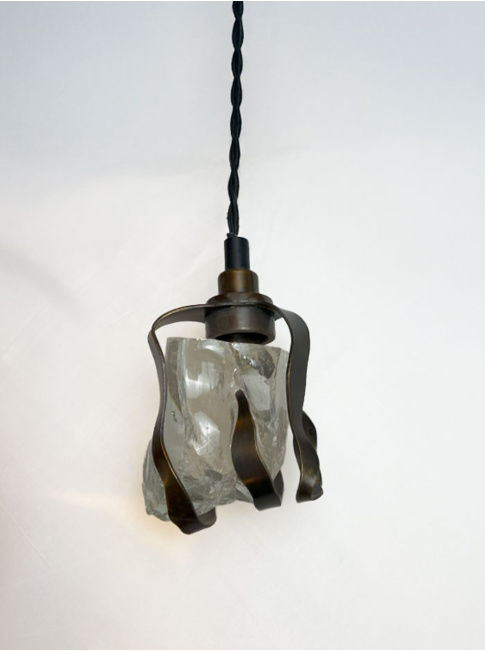 glass jewel hanglamp Small 1-lichts brons