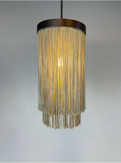 Fringes hanging lamp d:16cm bronze designed by Patrick Russ
