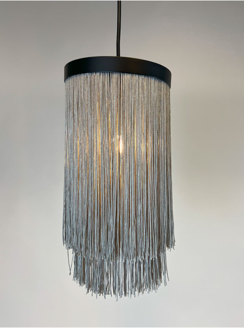 Fringes hanging lamp d:16cm black designed by Patrick Russ