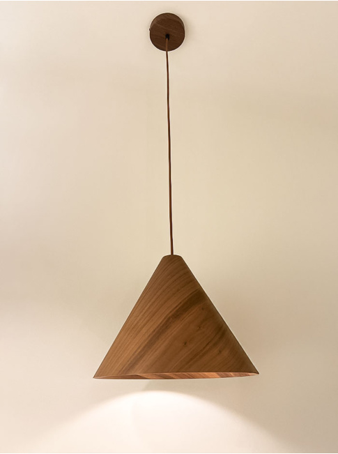 Aldo M hanging lamp E27 dark walnut wood d:33cm