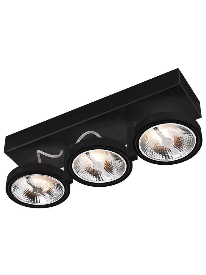 CHIQUE 111 surface-mounted luminaire 3-light black - Opbouwspots