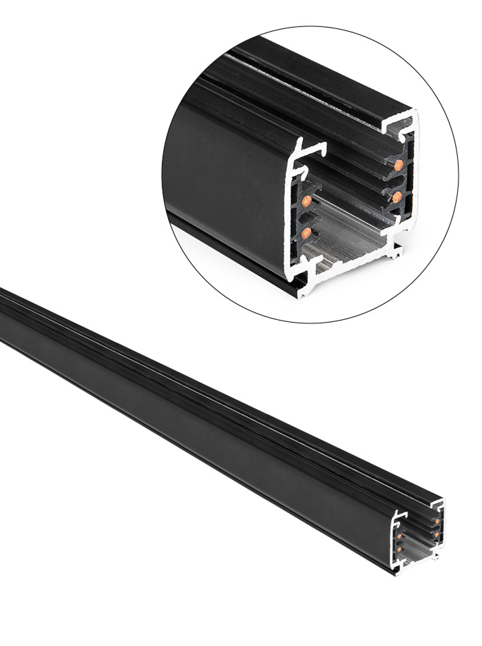 Mar-track 3-fase rail 1m zwart