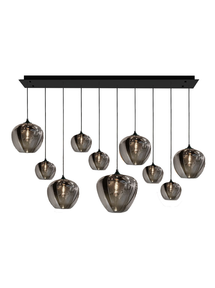 Tulip 10-light smoke hanging lamp