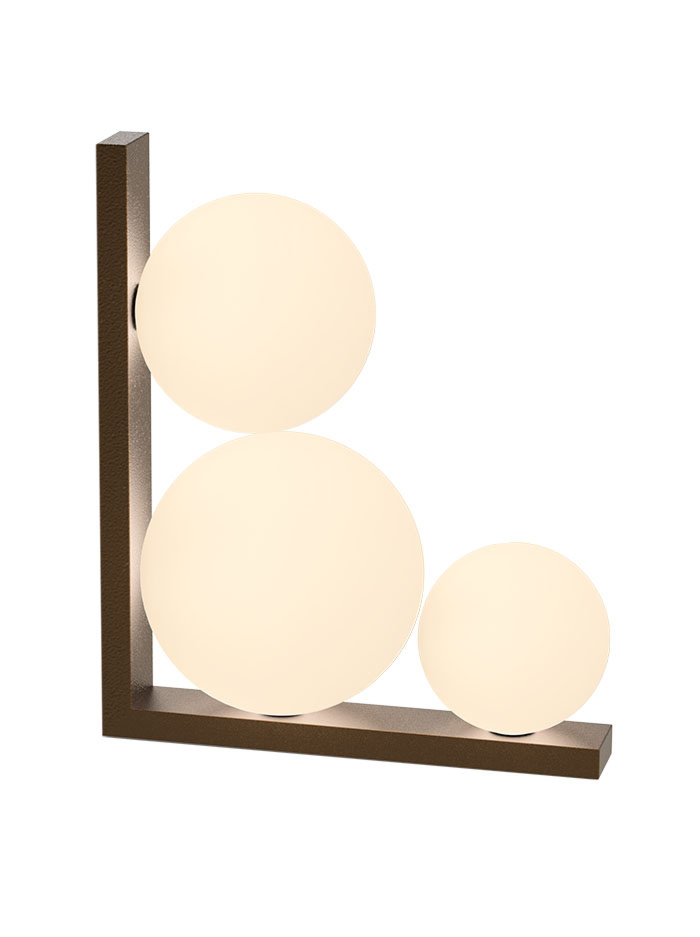 Pearl wandlamp 3-lichts brons ontworpen door Herman Peters