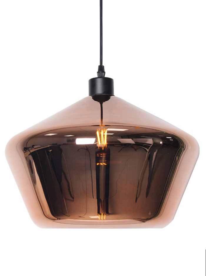 Icosa hanglamp d:34cm h:22,5cm copper