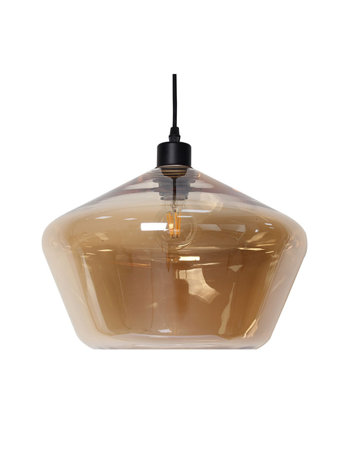 ICOSA hanglamp d:34cm h:22,5cm cognac - Hanglampen