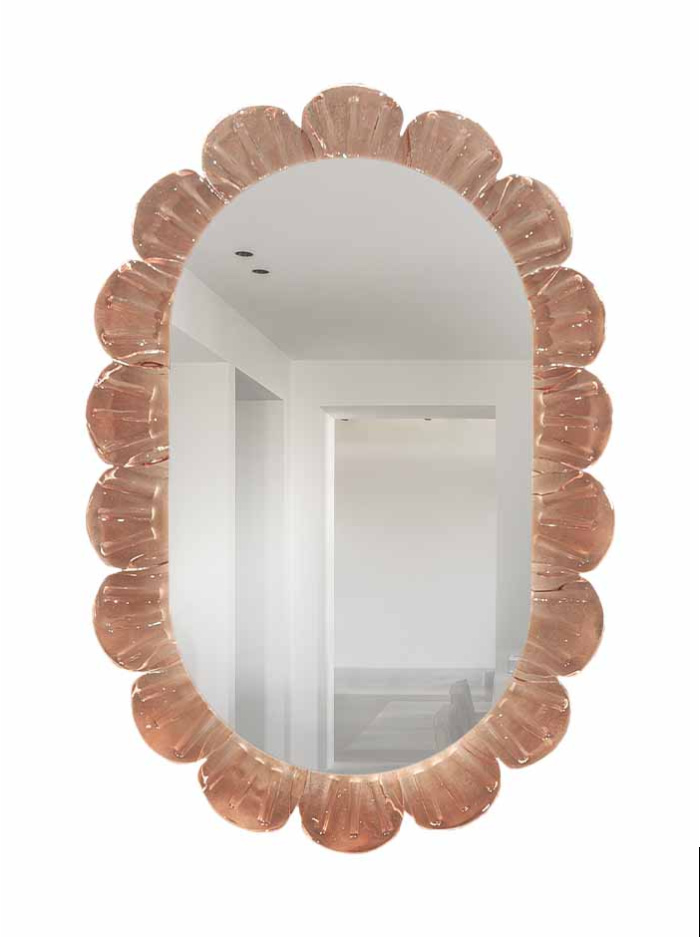 Mirror glass shell rose 25W ip44 mirror designed by RA studio
