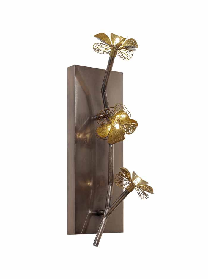 Hortense wandlamp 3-lichts brons ontworpen door Annet van Egmond