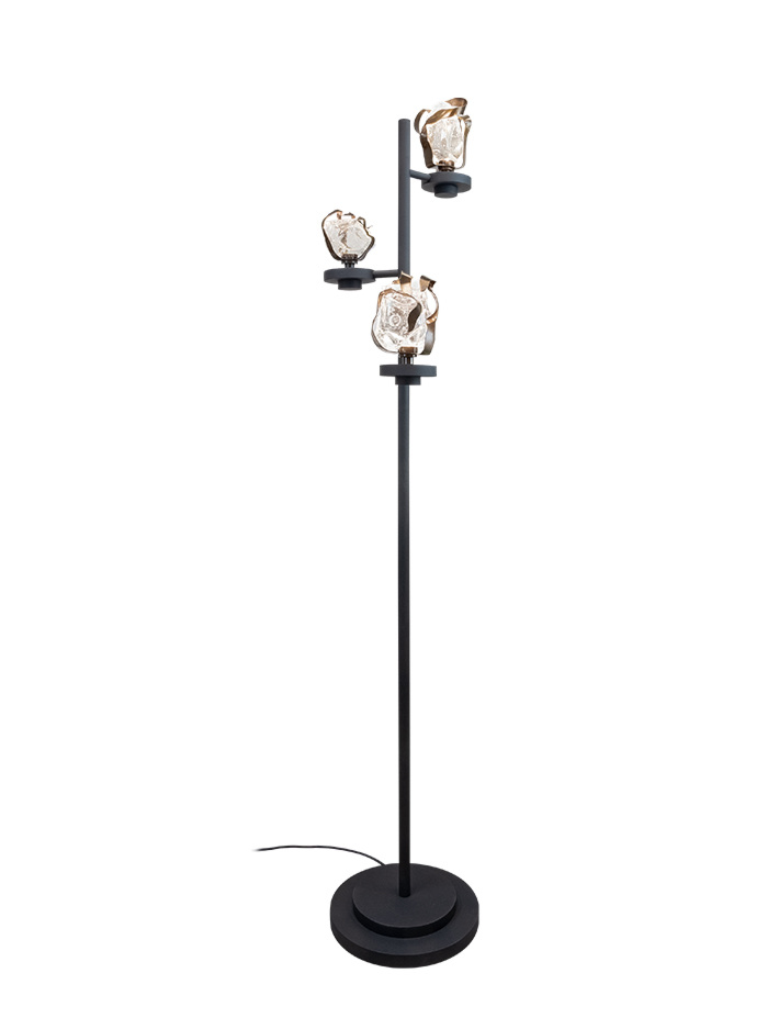 GLASS JEWEL vloerlamp 3-lichts brons - Vloerlampen