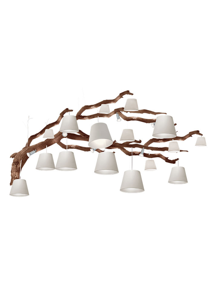 Oak hanglamp 24-lichts houtkleur ontworpen door Eric Kuster - Hanglampen