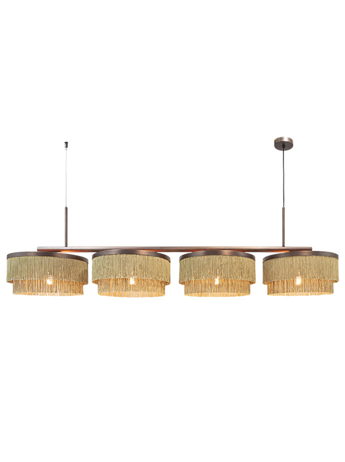 Fringes hanglamp 4-lichts brons ontworpe