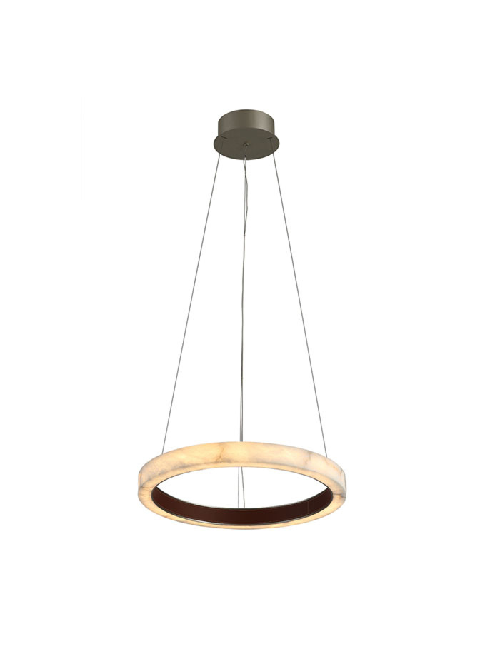 CORSARA hanglamp LED 35W alabaster brushed gold d:50cm niet dimbaar - Hanglampen