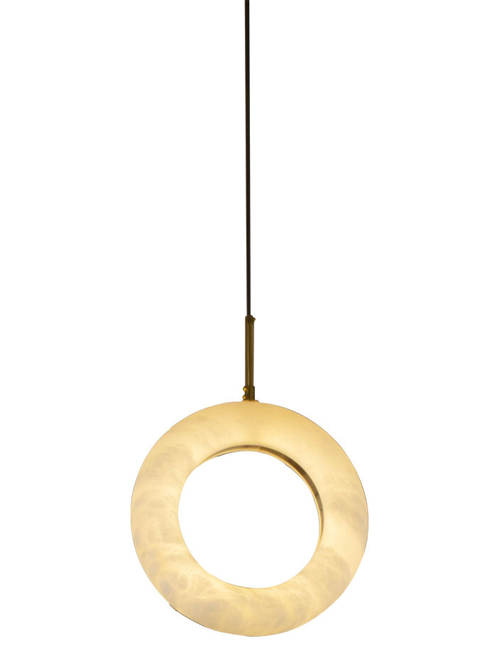 ALABASTRO hanglamp 1x 8W 3000K koper d:30cm niet dimbaar - Hanglampen