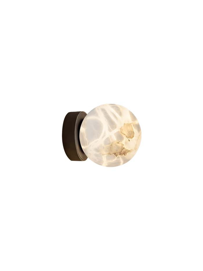 Venetian wandlamp d:10cm brons met alabaster