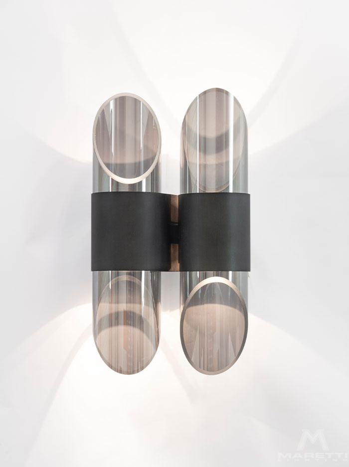 Infinity wandlamp 2-lichts 12W 1200lm gunmetal ontworpen door Hans Kuijten