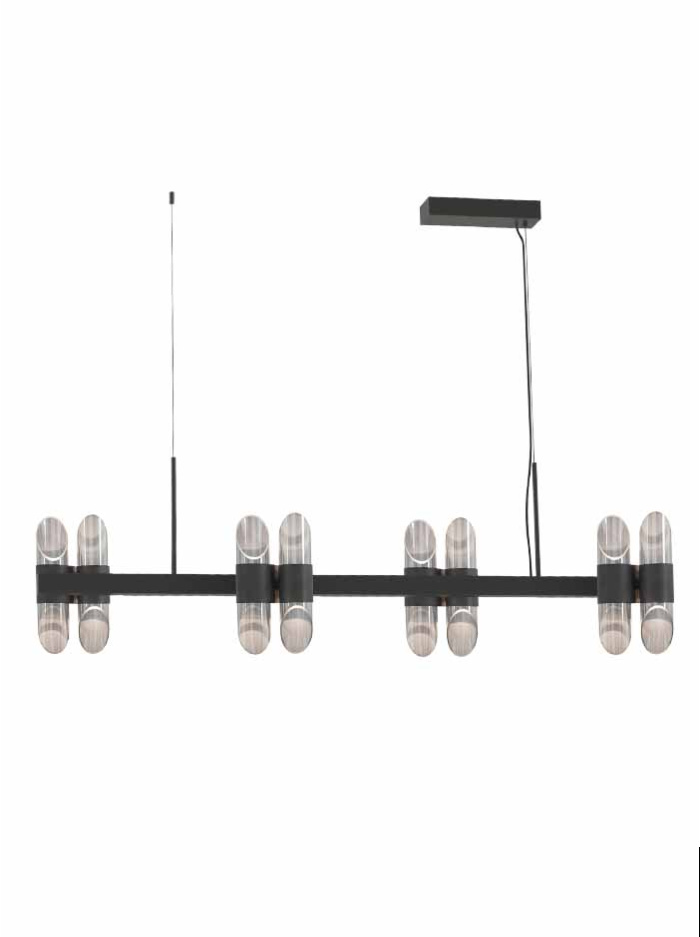 Infinity hanglamp 8-lichts 48W 4800lm gunmetal ontworpen door Hans Kuijten
