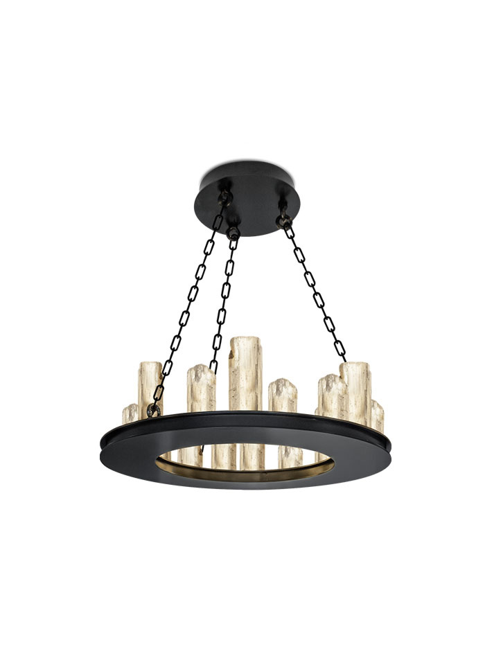 CRYSTAL STONE PLATEAU hanglamp rond 16-lichts - Hanglampen