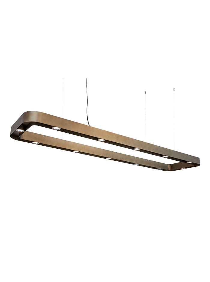 Astor Rectangle hanging lamp 12-l 74W CTA bronze designed by Brands-concept