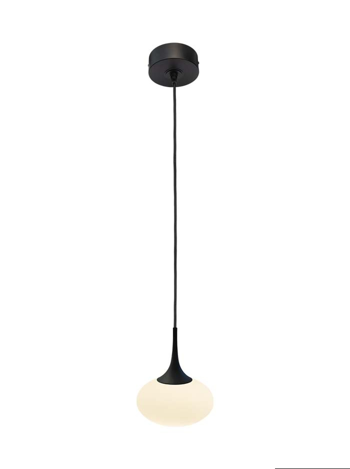 Paradiso hanglamp 1-lichts G9 zwart met opaal 170mm