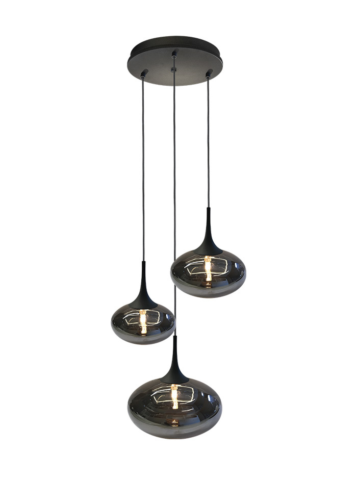PARADISO hanging lamp round 3-light G9 smoke - Hanglampen
