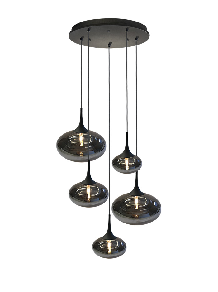 PARADISO hanging lamp round 5-light G9 smoke - Hanglampen