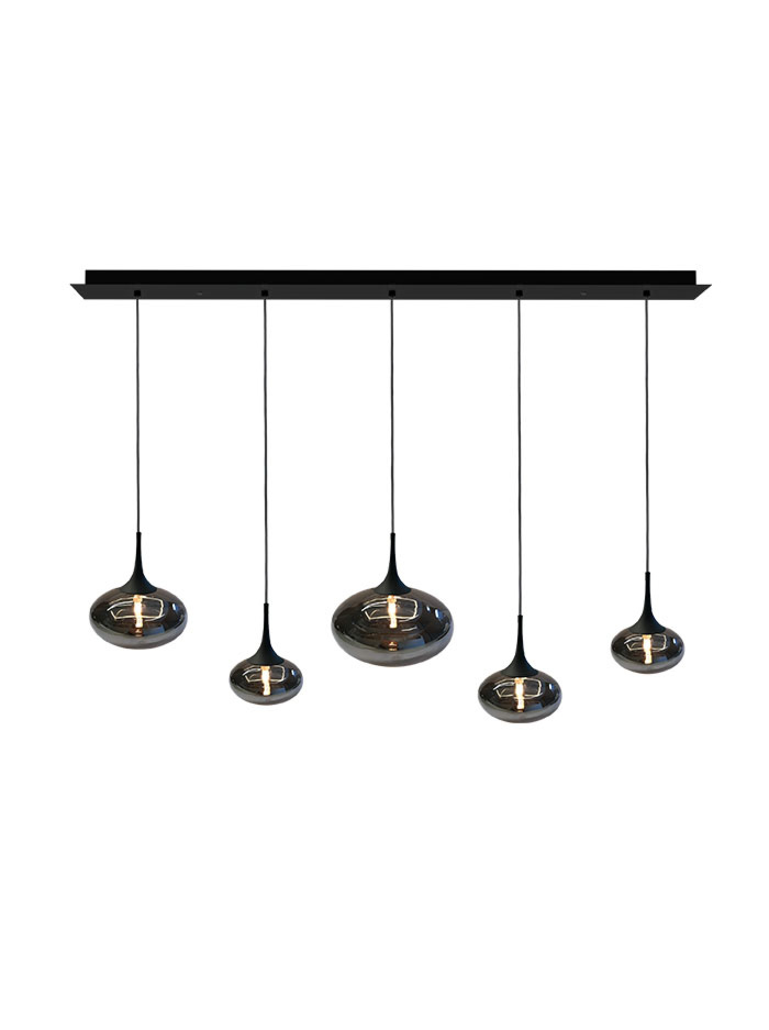 PARADISO rectangle hanging lamp 5-light G9 smoke - Hanglampen
