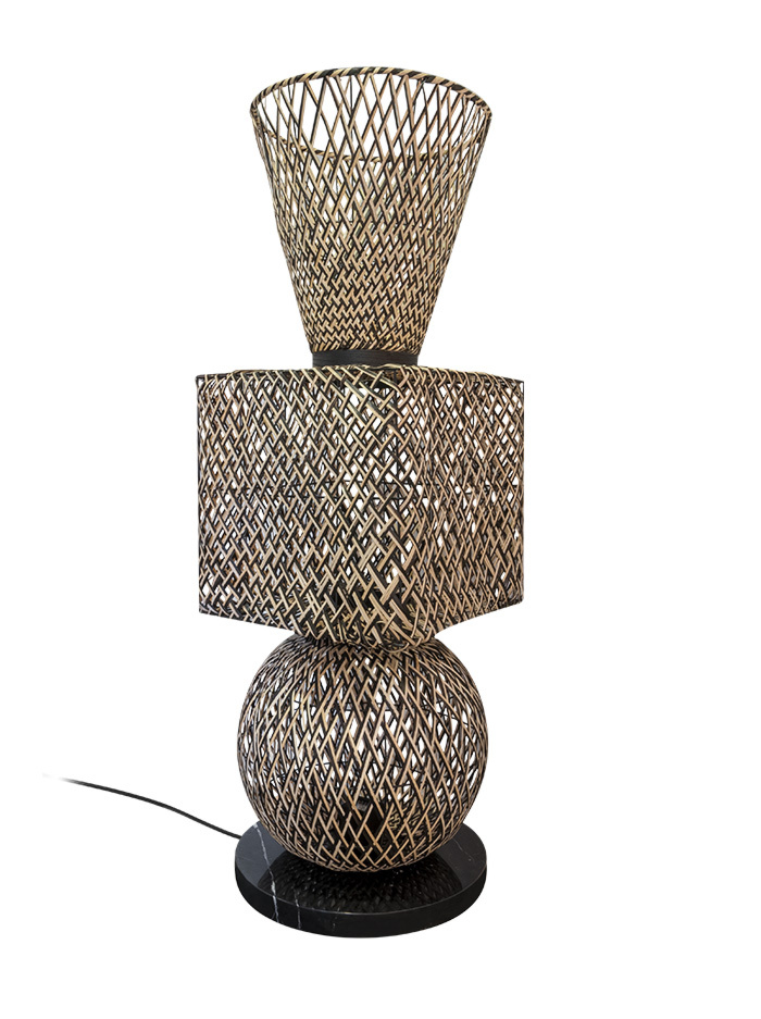 Nocturnals totem bamboo vloerlamp GU10 ontworpen door Monique Des Bouvrie