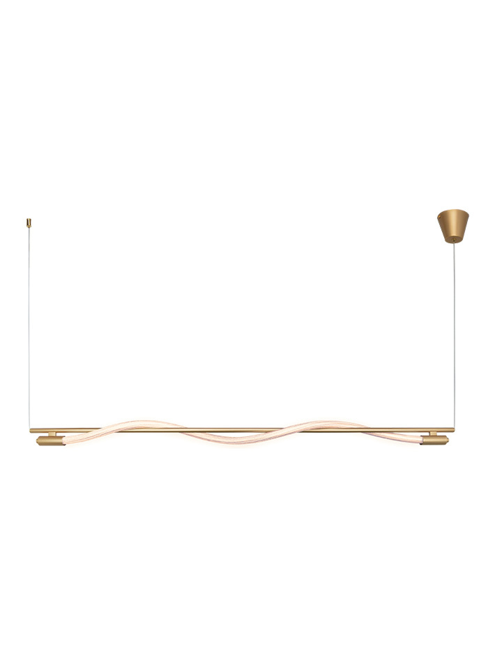 ROPE horizontal hanging lamp 14W 2700K gold - Hanglampen