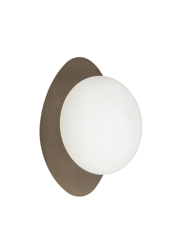 Flow wandlamp G9 brons met opaal glas