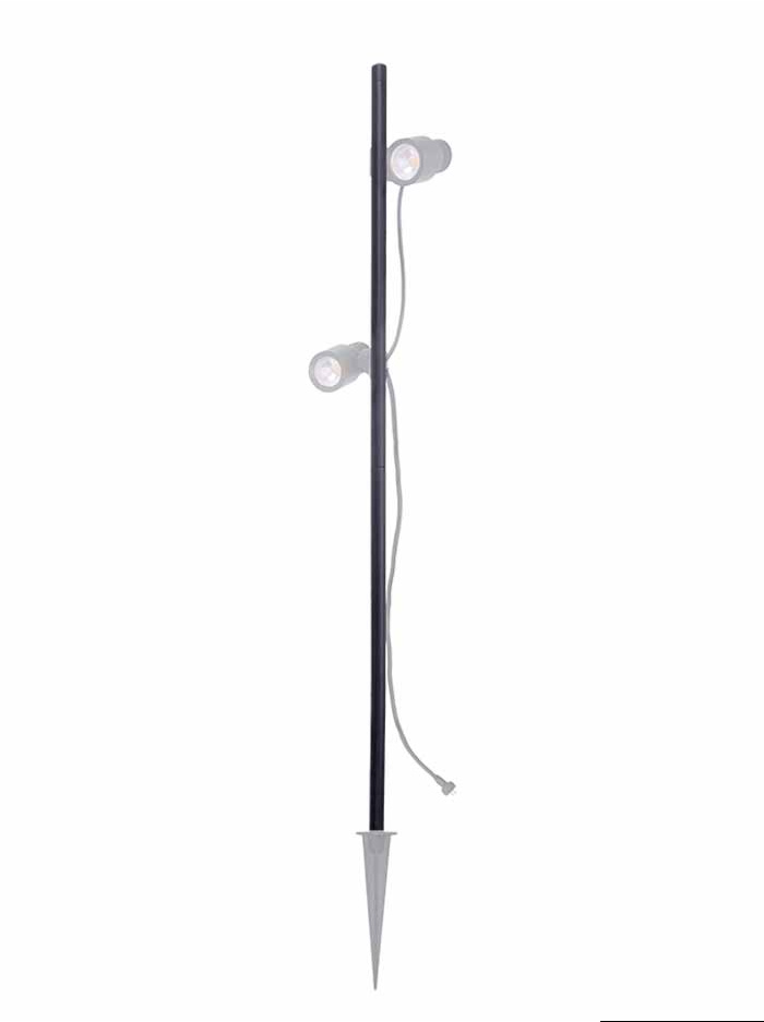 Vibe paaltje 80cm incl klemmen voor 2 armaturen zwart