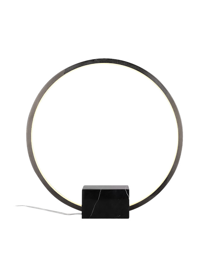 RING tafellamp 14W grafiet met zwart marmer voet - Tafellampen