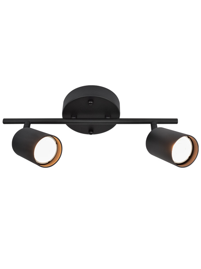 NAXOS plafondlamp 2-lichts GU10 zwart - Opbouwspots