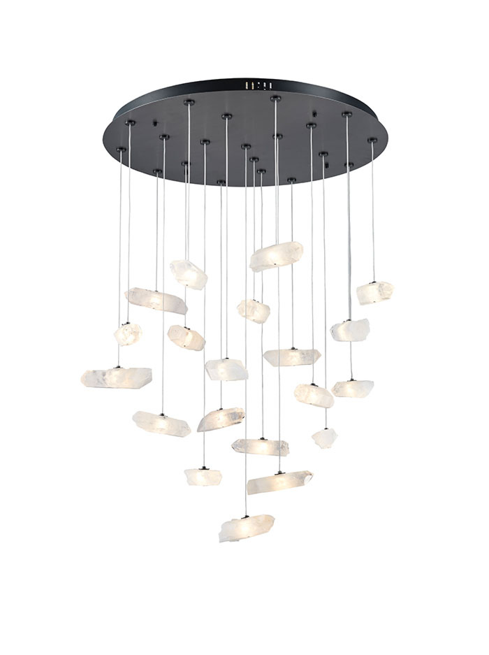 Cervatto hanglamp 20-lichts 60W 3000K zwart dimbaar