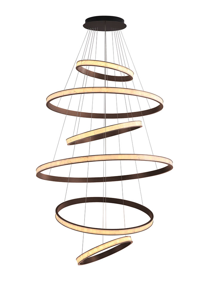 TORRE hanglamp 740W 2700K walnoot hout d:140cm niet dimbaar - Hanglampen