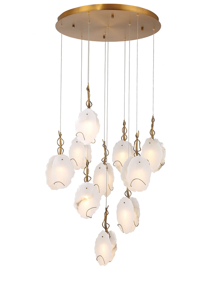 Amiata hanglamp 10x 3w mat goud d:70cm dimbaar