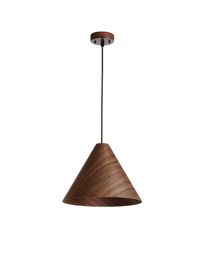 Aldo s hanglamp E27 donker walnoot hout d:25cm