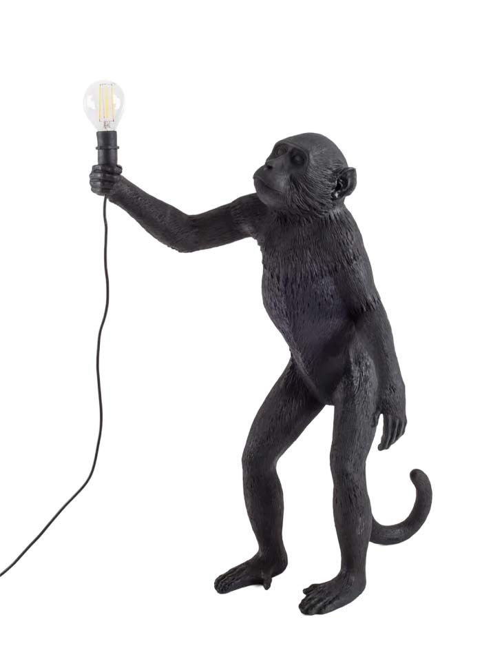 Aap vloerlamp E27 zwart