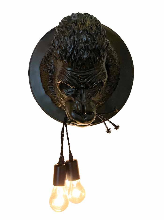 Gorilla wandlamp E27 zwart