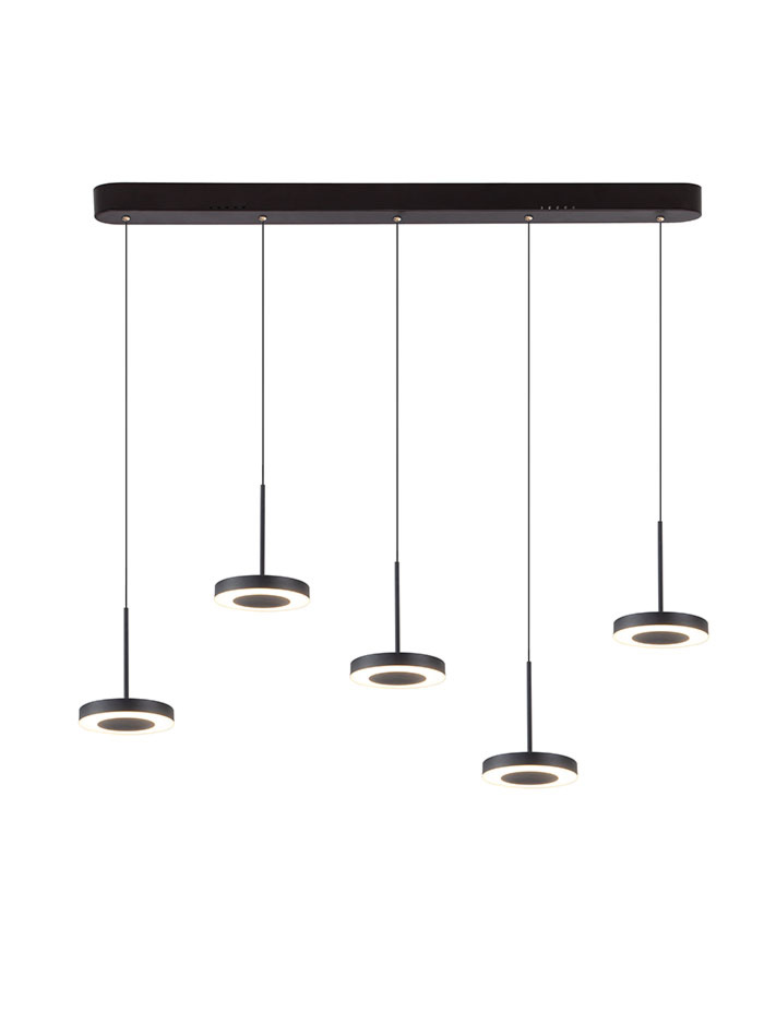 Anello di luce hanglamp 5-lichts zwart